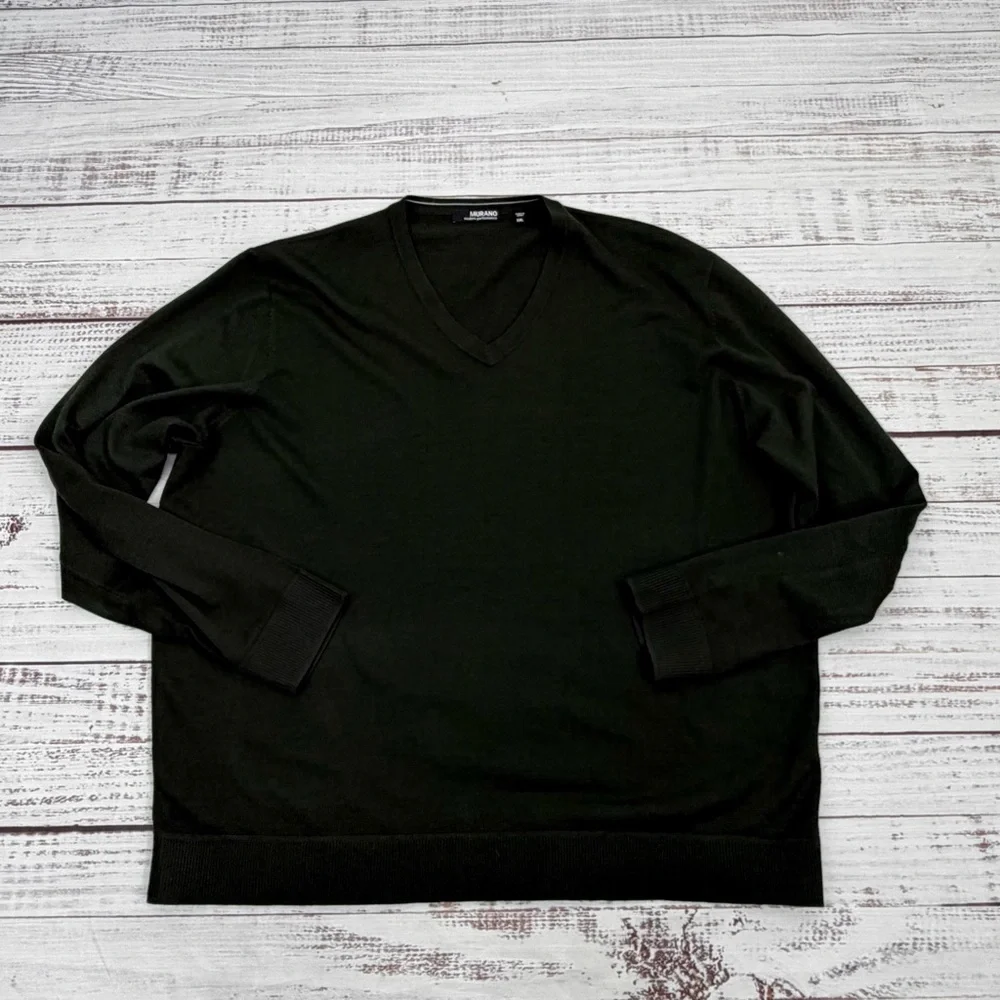 Murano Men’s Size XXL Dark Green V Neck Sweater - Picture 6 of 12